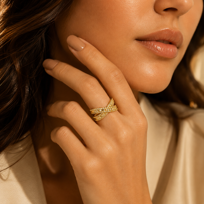Golden Infinity Crossover Ring