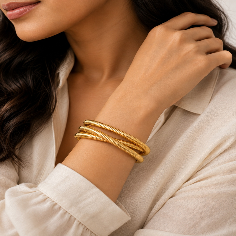 Coil Wrap Gold Bracelet (5211)