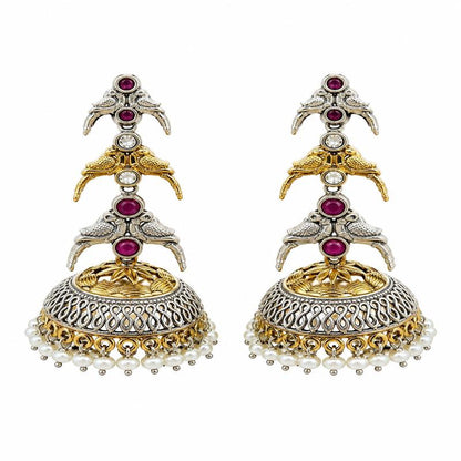 Royal Ruby Meenakari Jhumkas (53731)