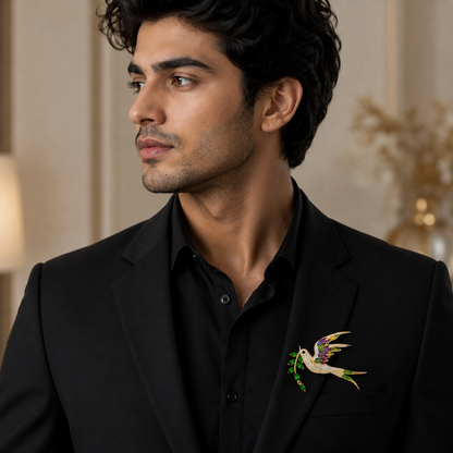 Emerald Harmony Bird Brooch (50969)