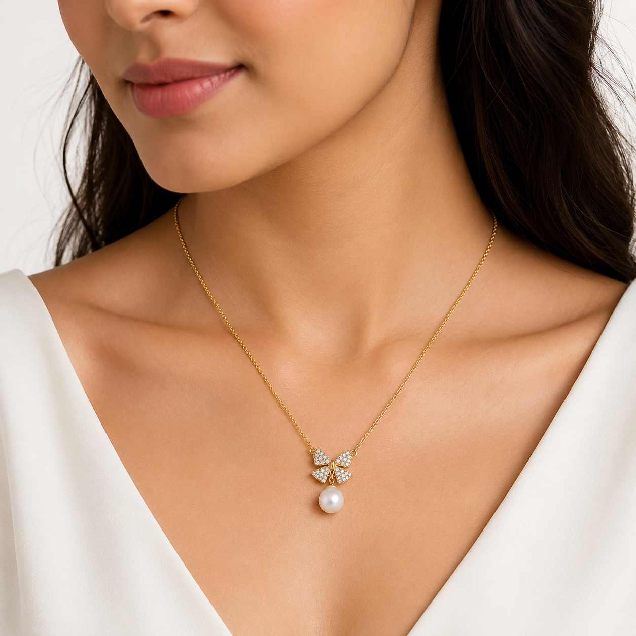 Pearl Whisper Bow Pendant (52854)
