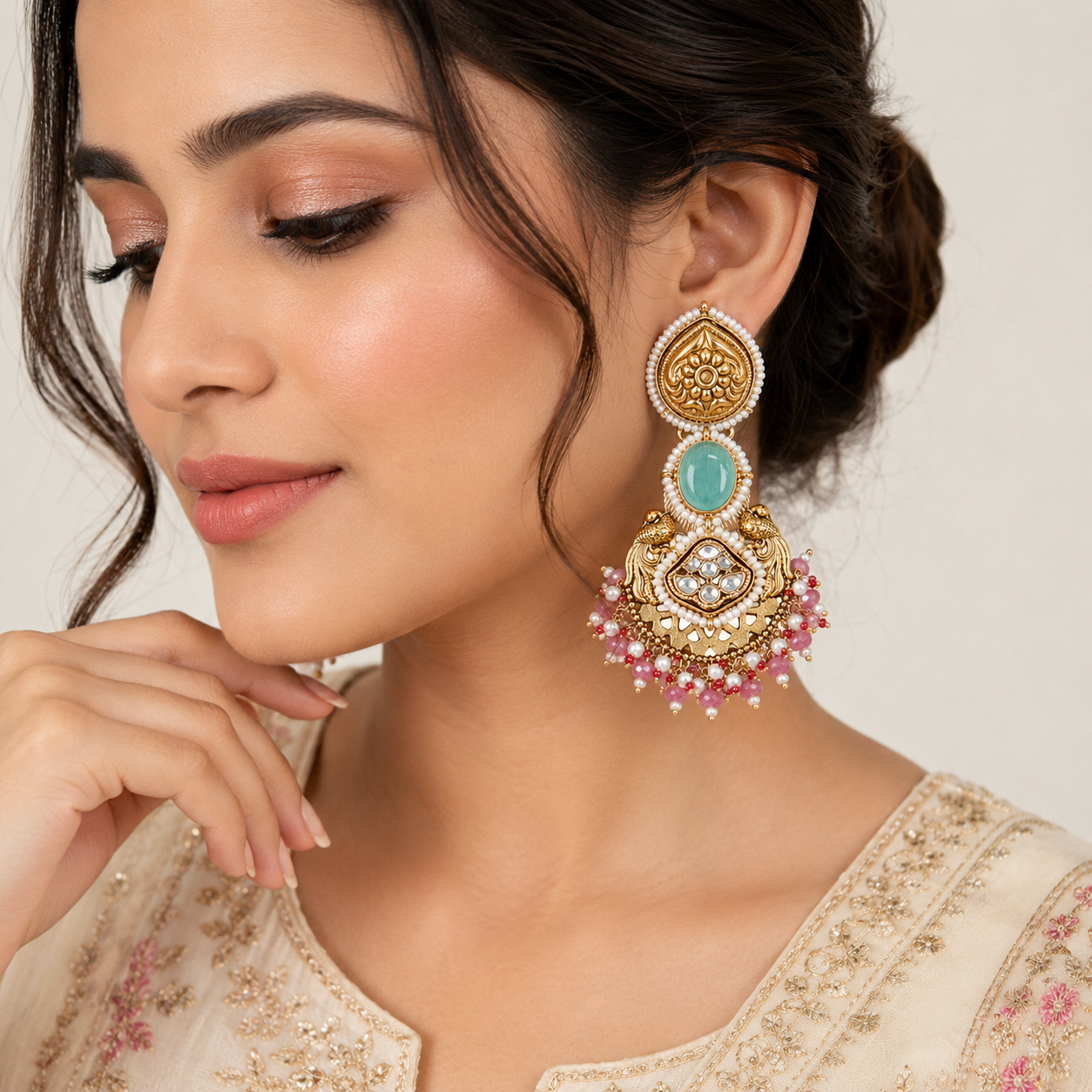 Aqua Royale Peacock Earrings (53726)