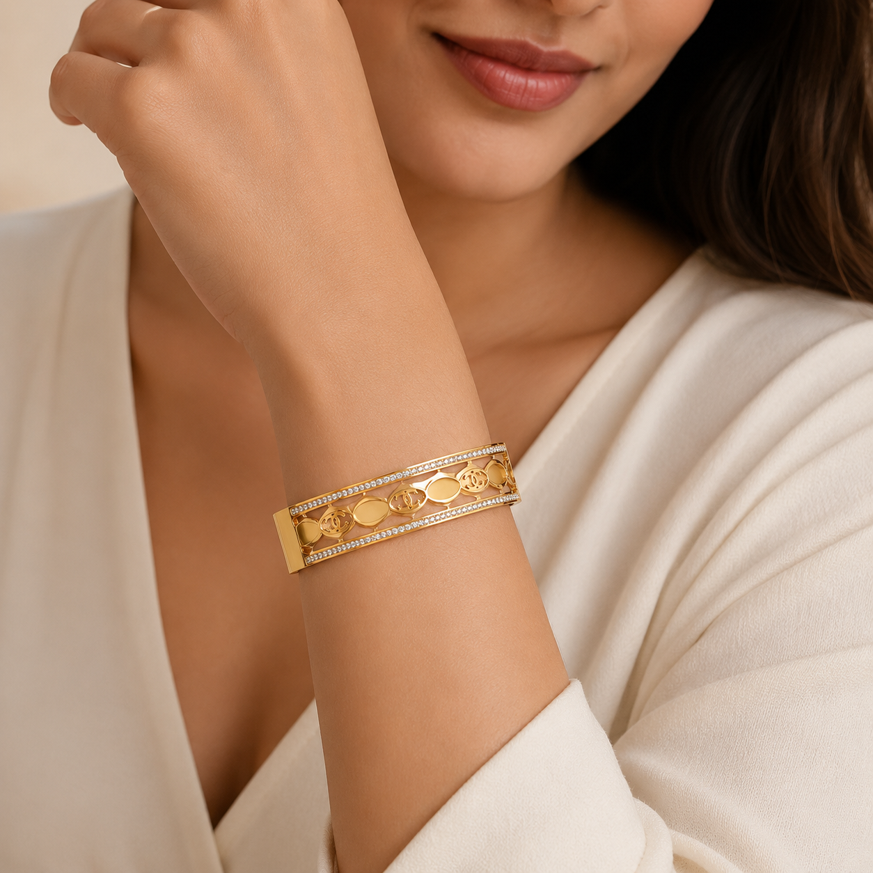 Golden Aura Crystal Bracelet(51889)