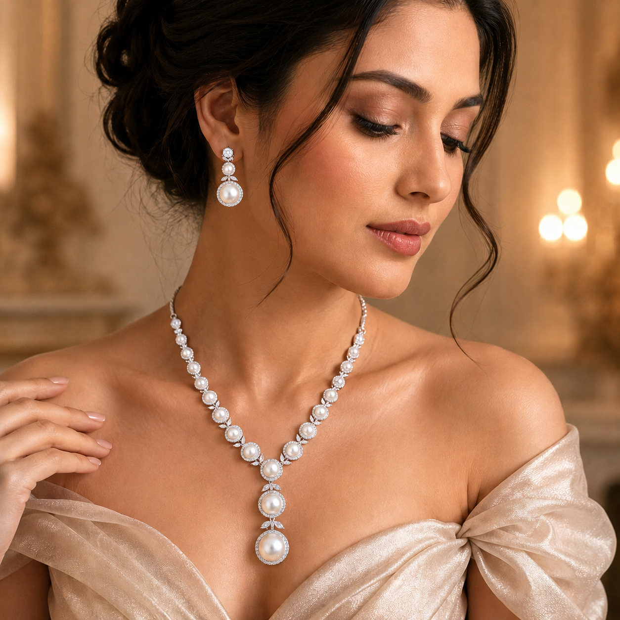 ABHUSHANAM Celestia Pearl Set