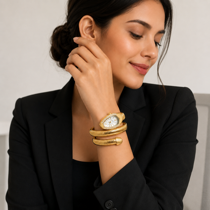 Golden Eclipse Wrap Watch (53994)