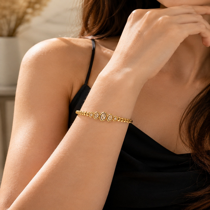 Statement Stone Studded Gold Bracelet for Women (58731)