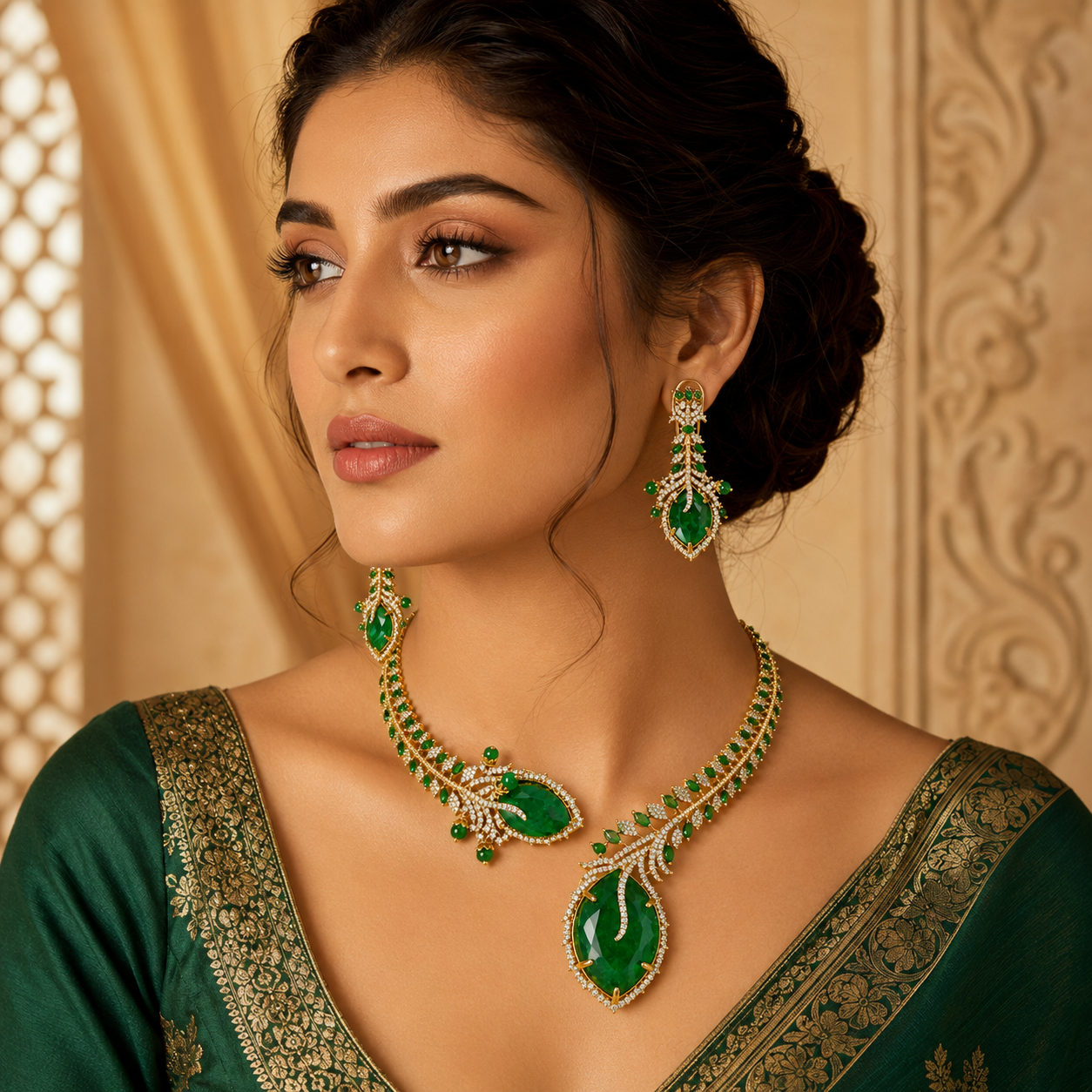 Emerald Majesty Necklace Set