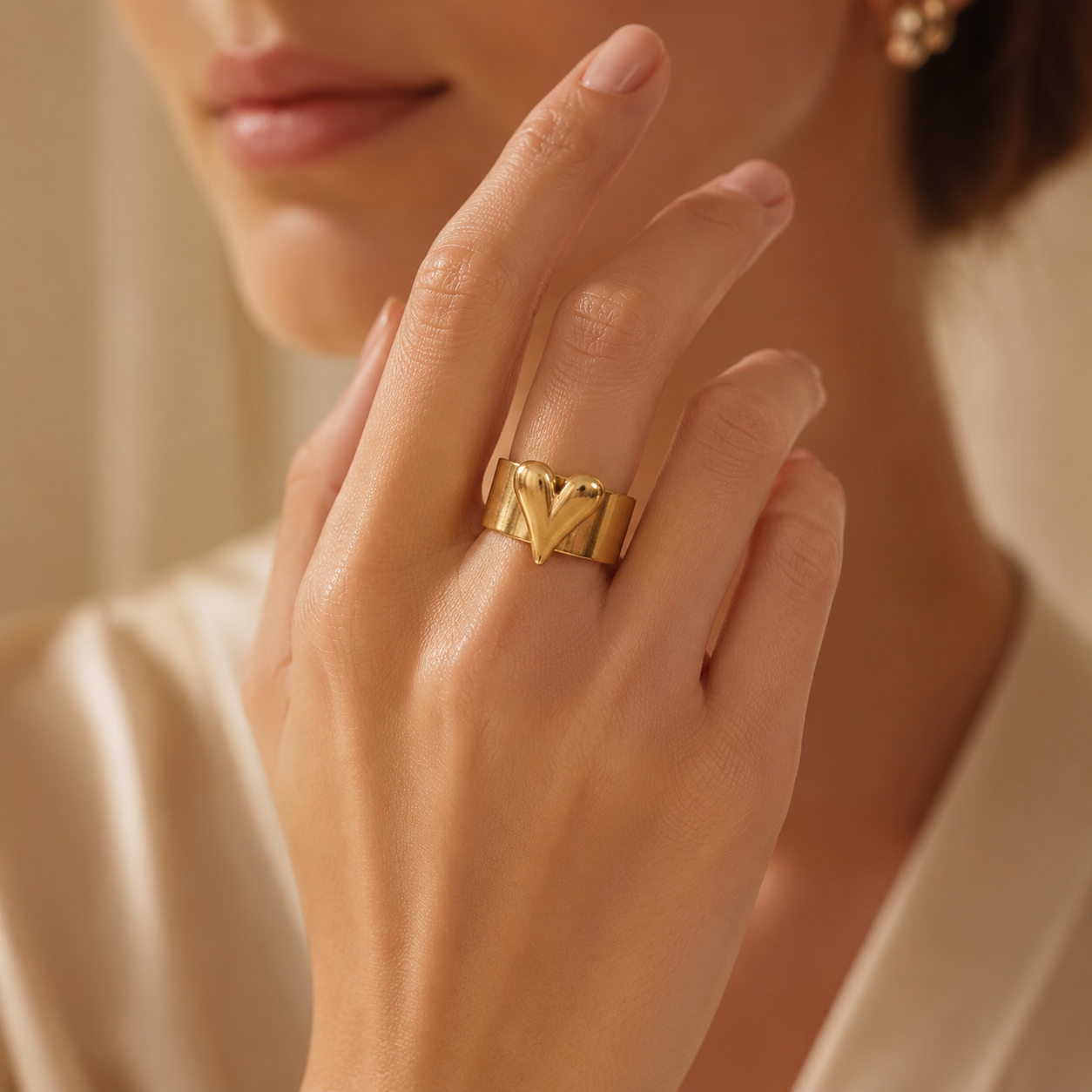 Infinity Heart Statement Ring