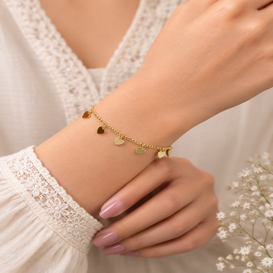 Golden Whisper Hearts Bracelet (56711)