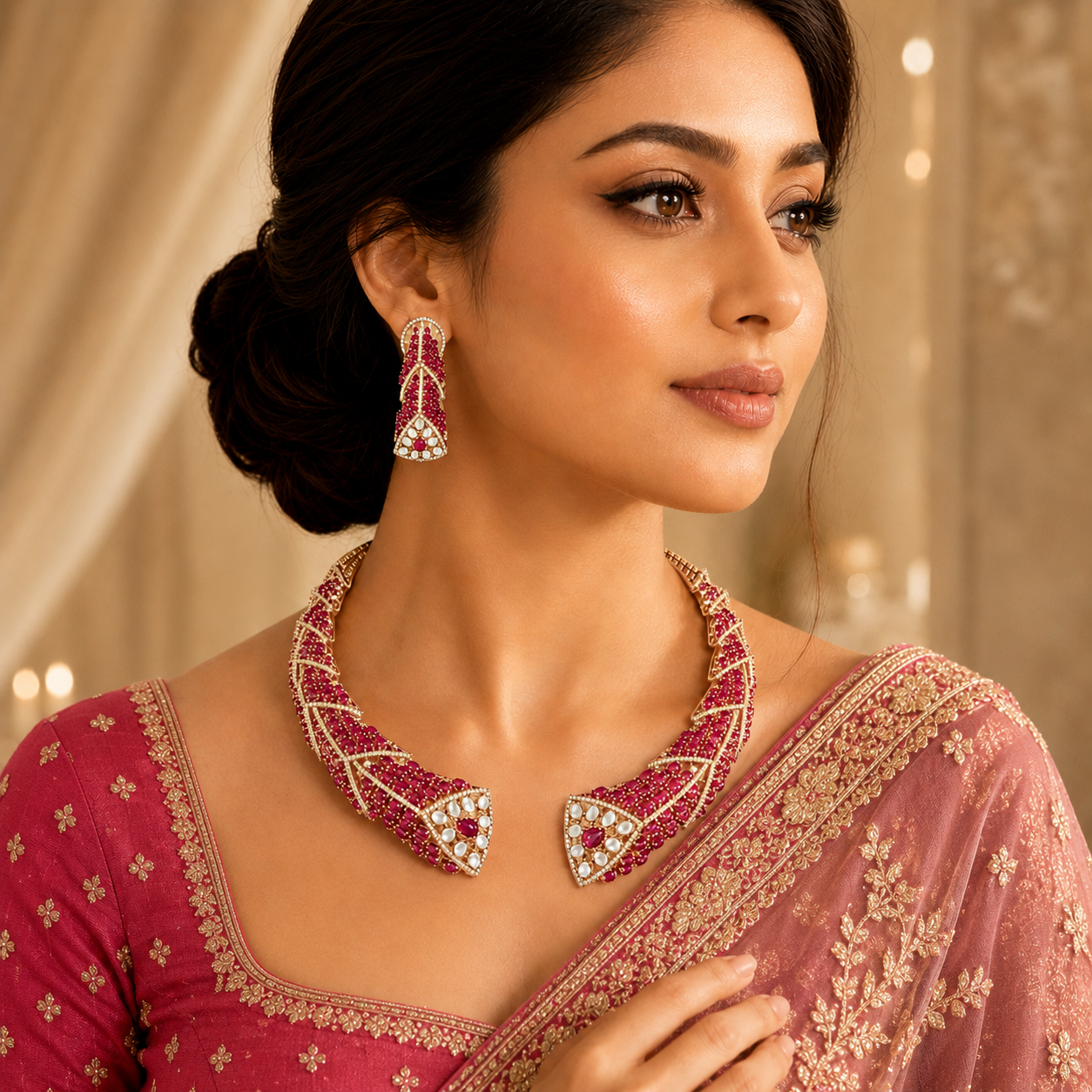 Flamingo Majesty Statement Necklace Set