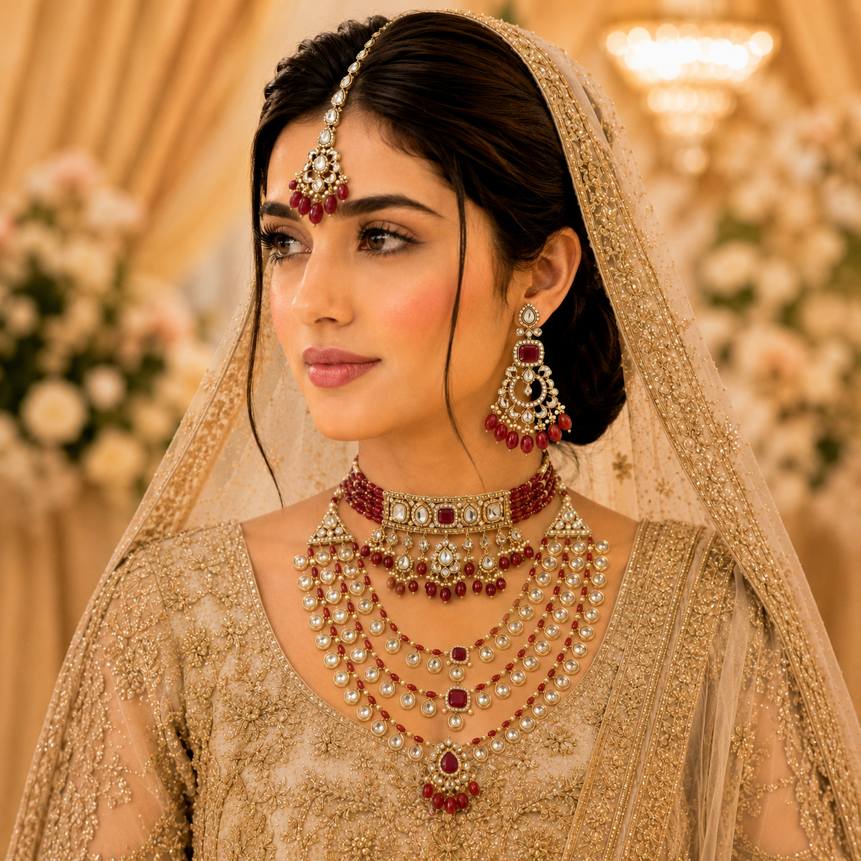 Imperial Ruby Majesty Bridal Set (44587)