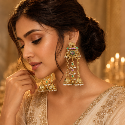 Emerald Maharani Jhumkas