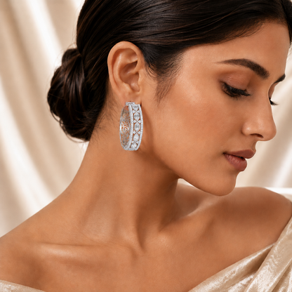 Crystal Veil Luxe Hoops