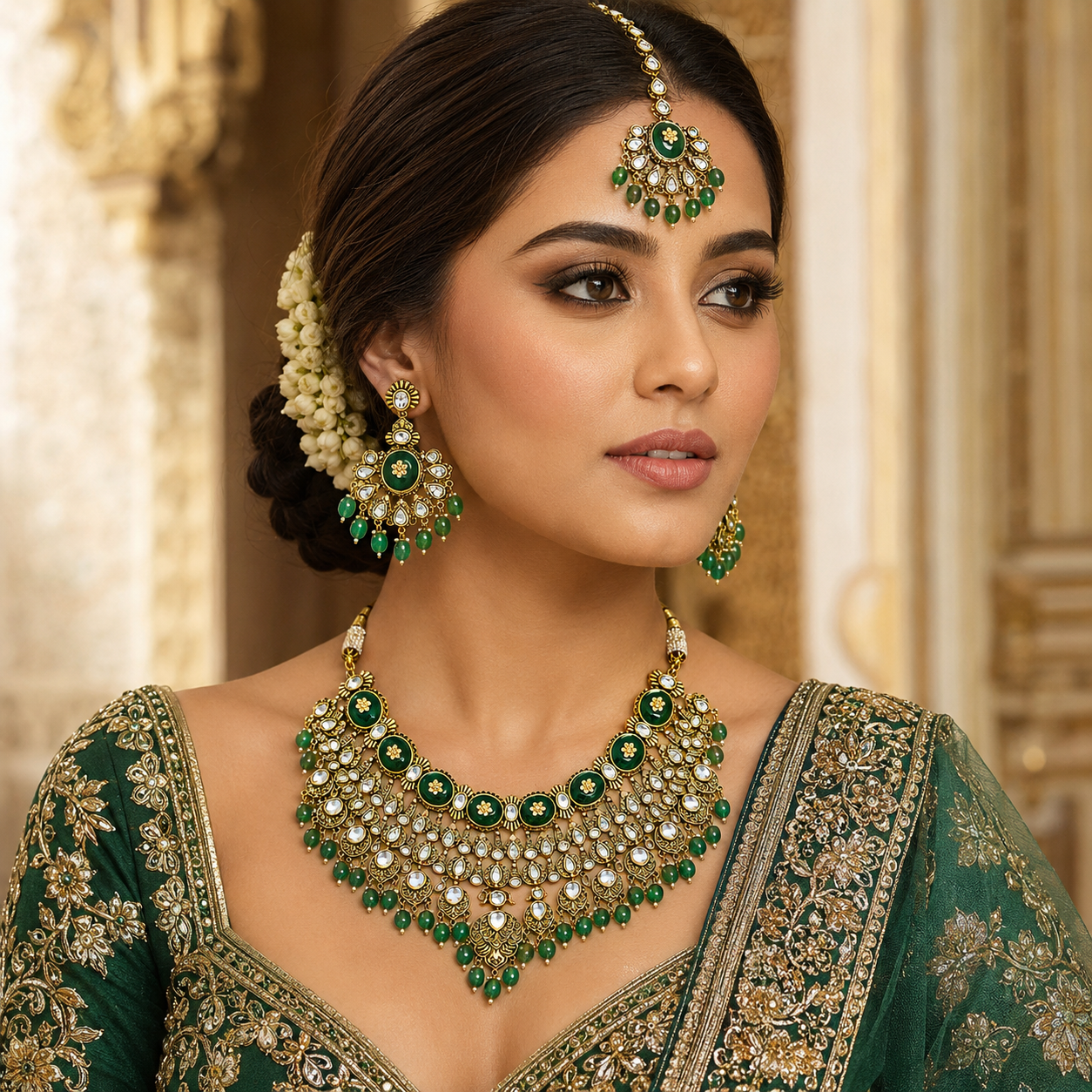 Imperial Emerald Royale  Bridal Set  (52001)