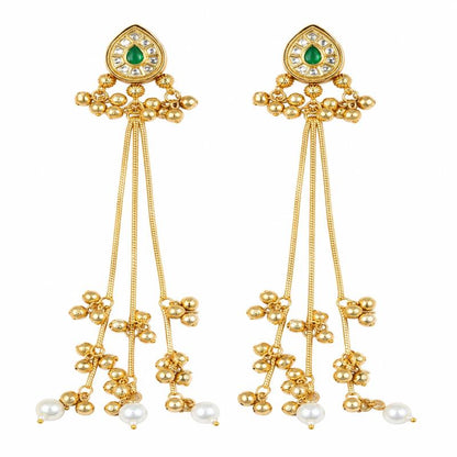 Mayura Emerald Tassel Earrings (53434)