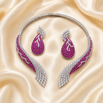 Swan Elegance Statement Necklace Set