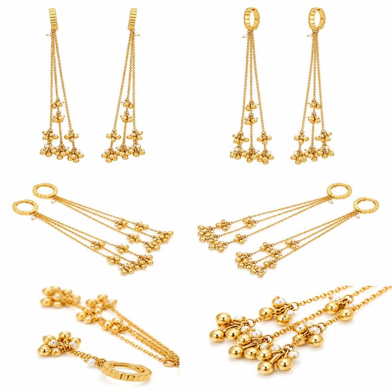 Sunehri Pearl Tassel Earrings (53630)