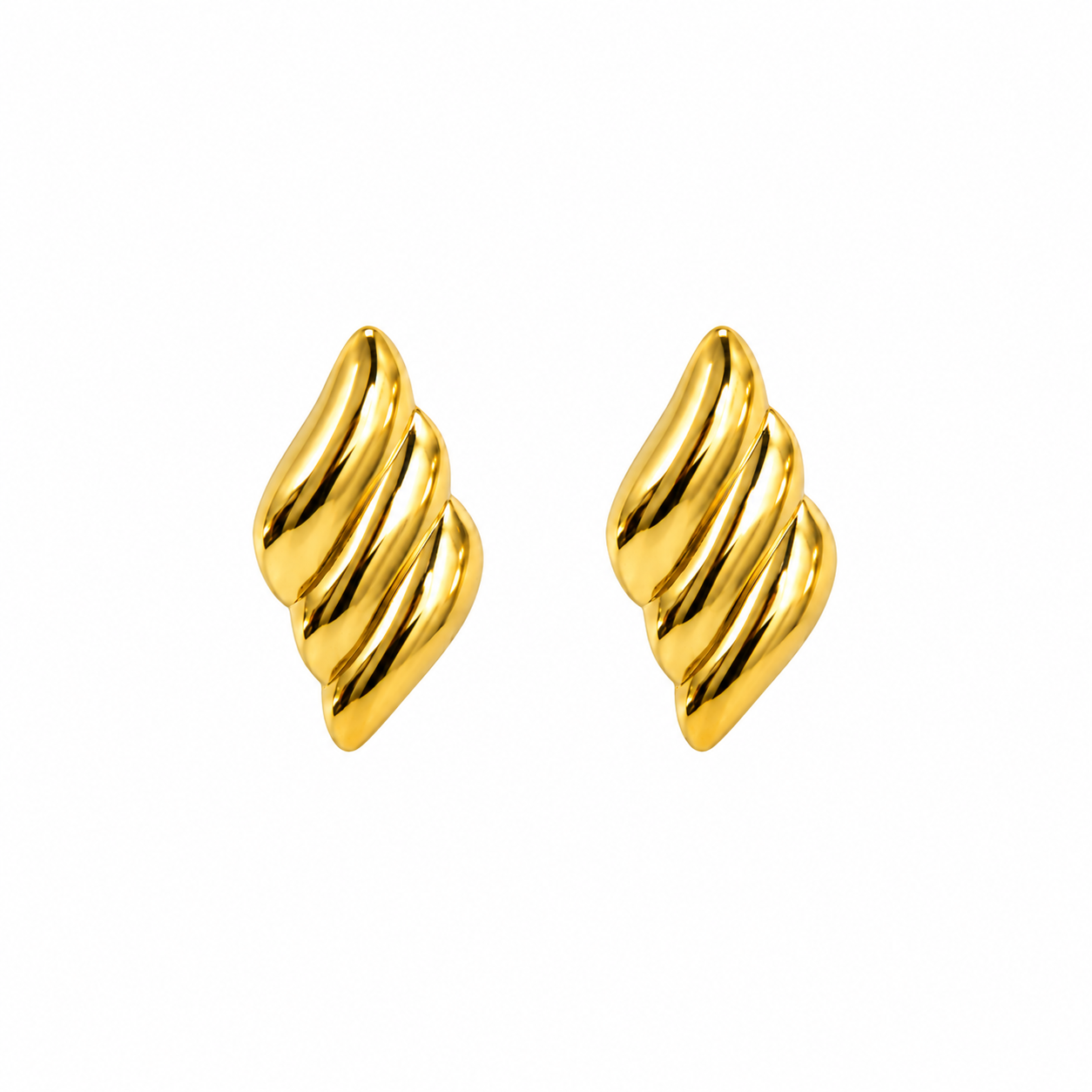 The Golden Wave Sculpted Earrings (52343)