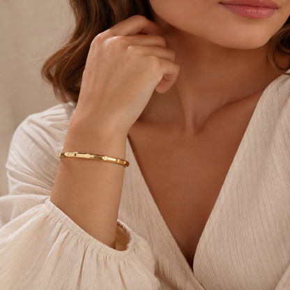 Gold Finish Minimalist Bracelet for Women (58753)