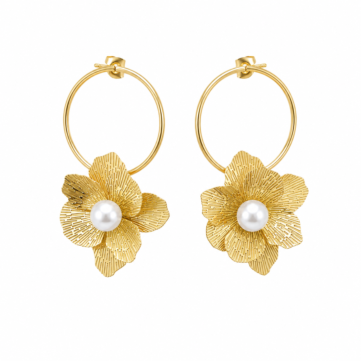 Flora Pearl Hoop Earrings (52344)