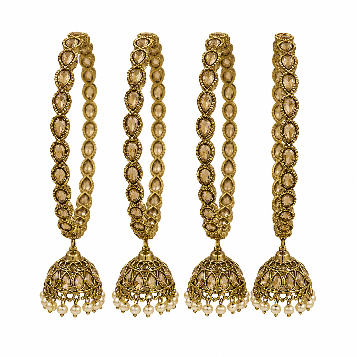 Antique Amber Jhumki Bangles  (52064)