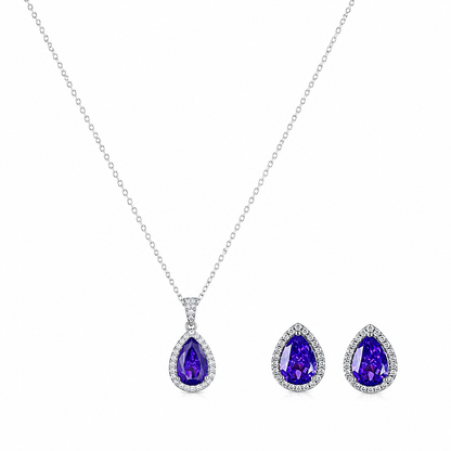 Amethyst Teardrop Pendant Set (56543)