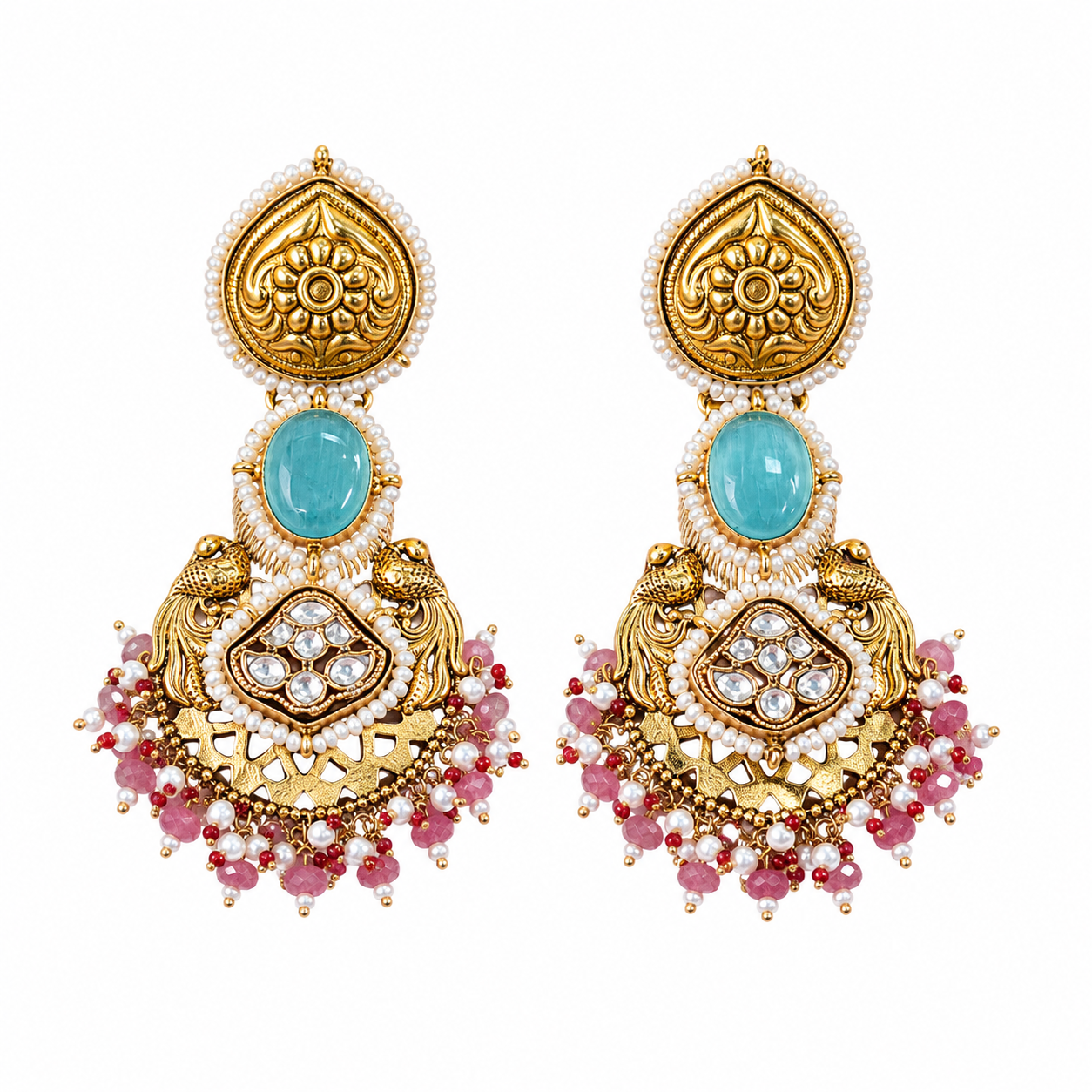 Aqua Royale Peacock Earrings (53726)