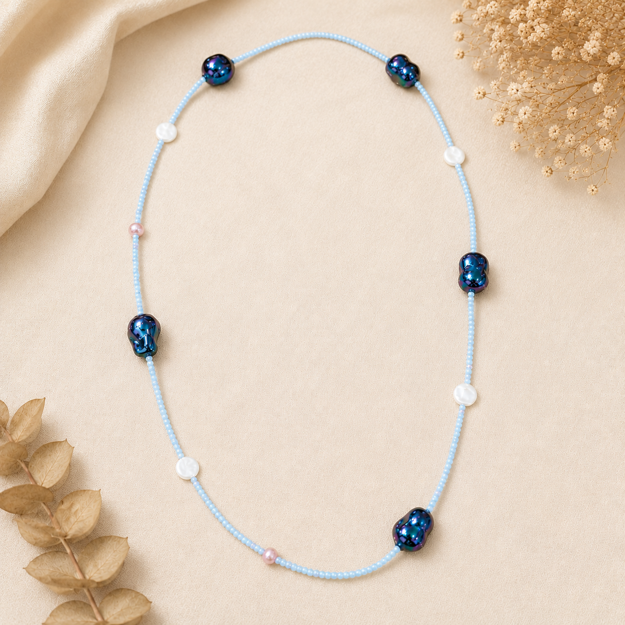 Moonmist Beaded Necklace