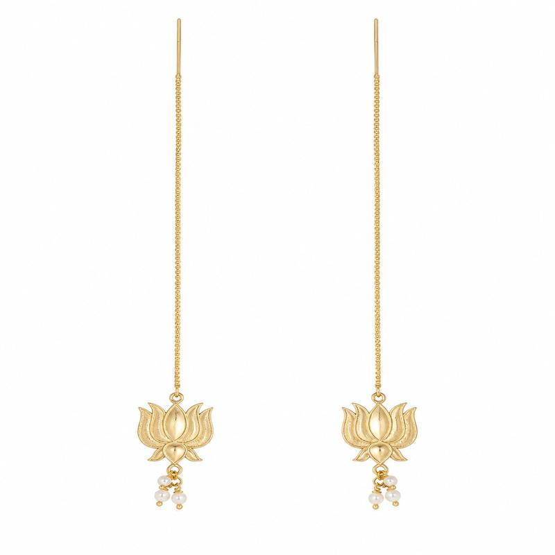 Lotus Whisper Threader Earrings (53435)