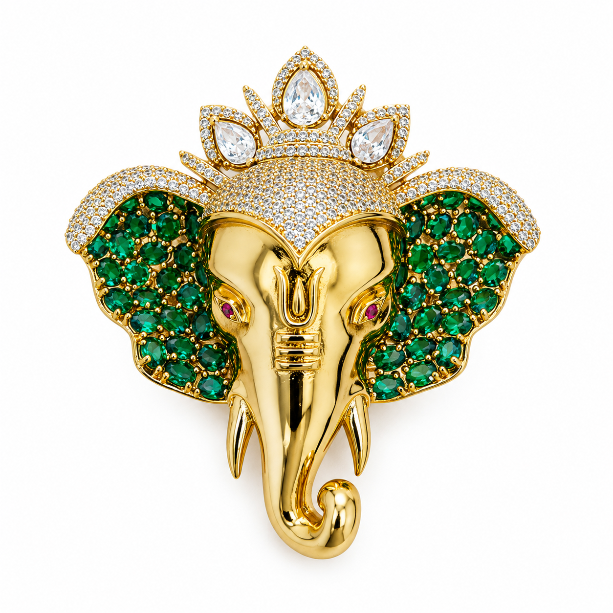 Emerald Ganesha Royale Brooch (54342)