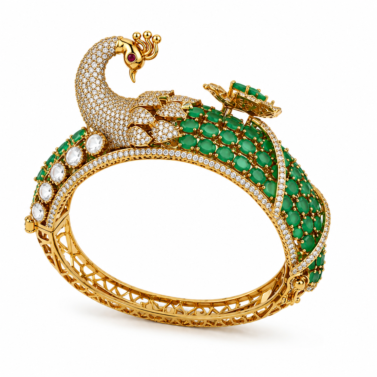 Mayurika Emerald Peacock Kada (56202)