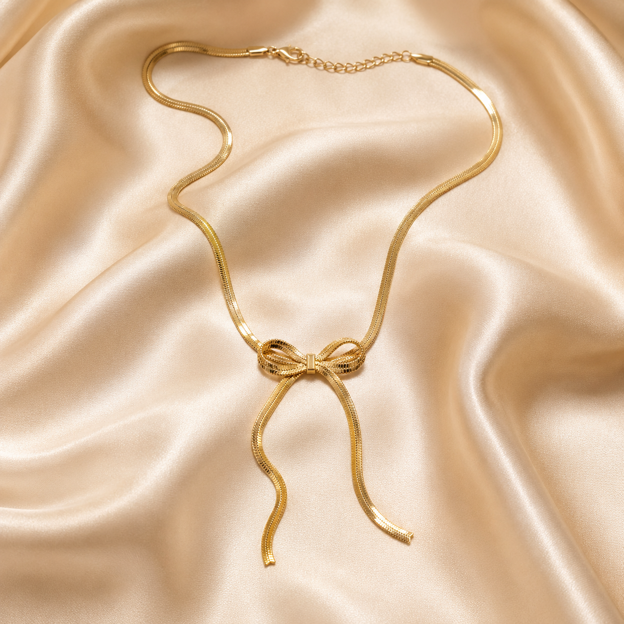 Golden Grace Bow Necklace (51874)