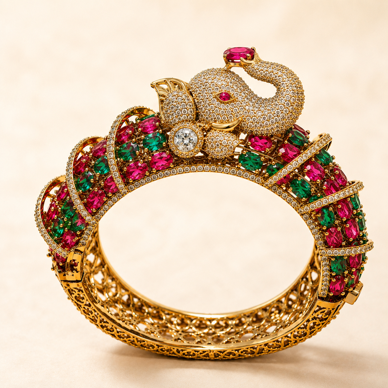 Imperial Harmony Elephant Cuff