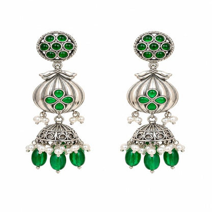 Emerald Petal Heritage Earrings(53781)