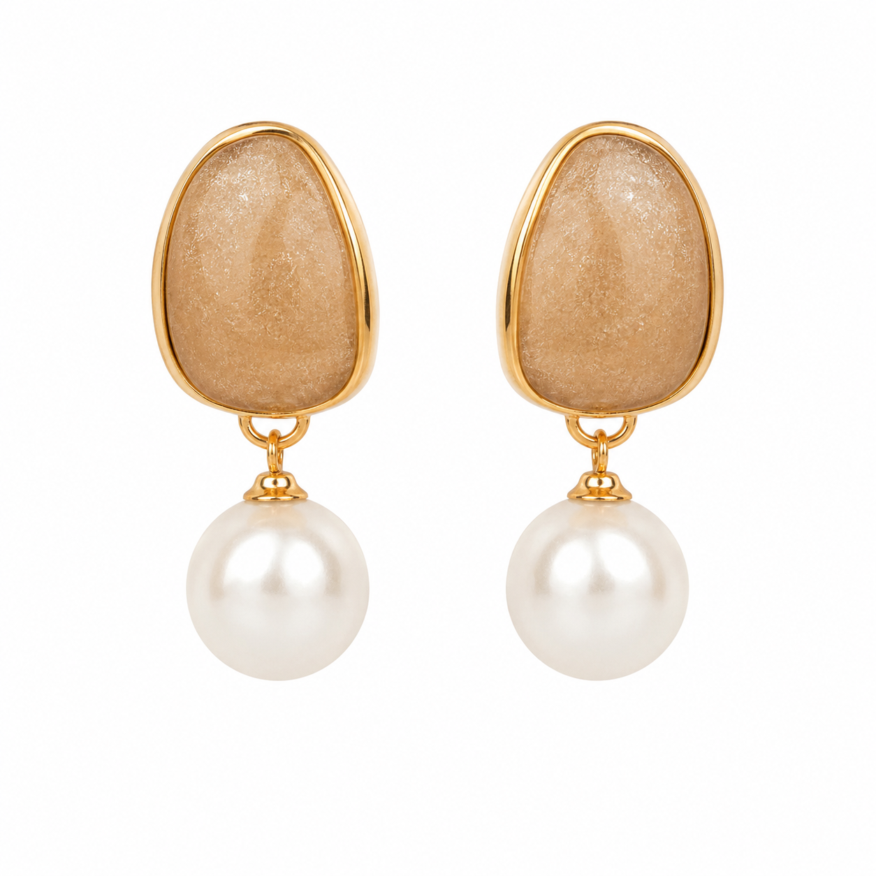 Golden Mist Pearl Earrings (52411)
