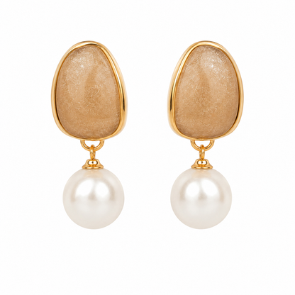 Golden Mist Pearl Earrings (52411)