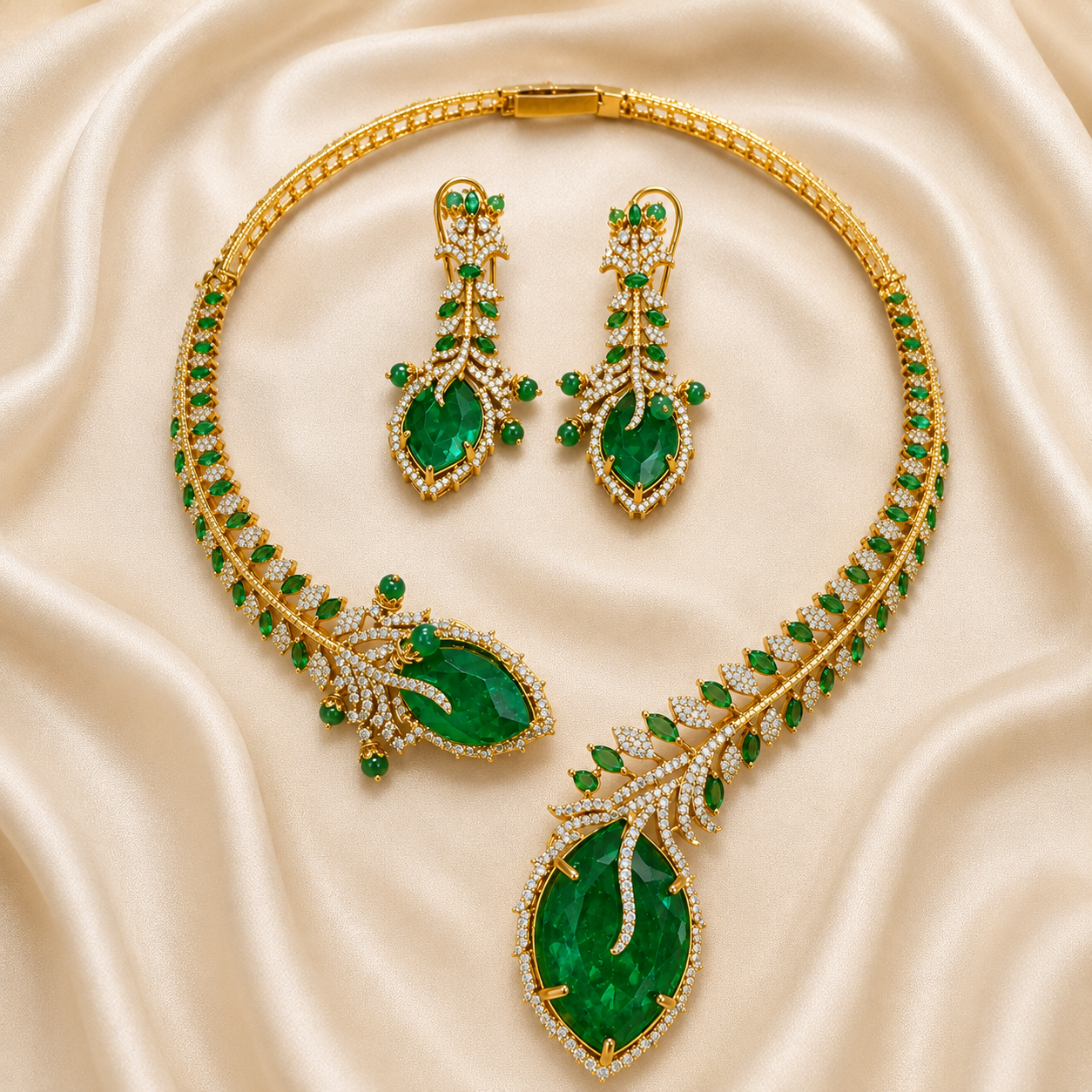 Emerald Majesty Necklace Set