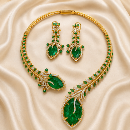 Emerald Majesty Necklace Set