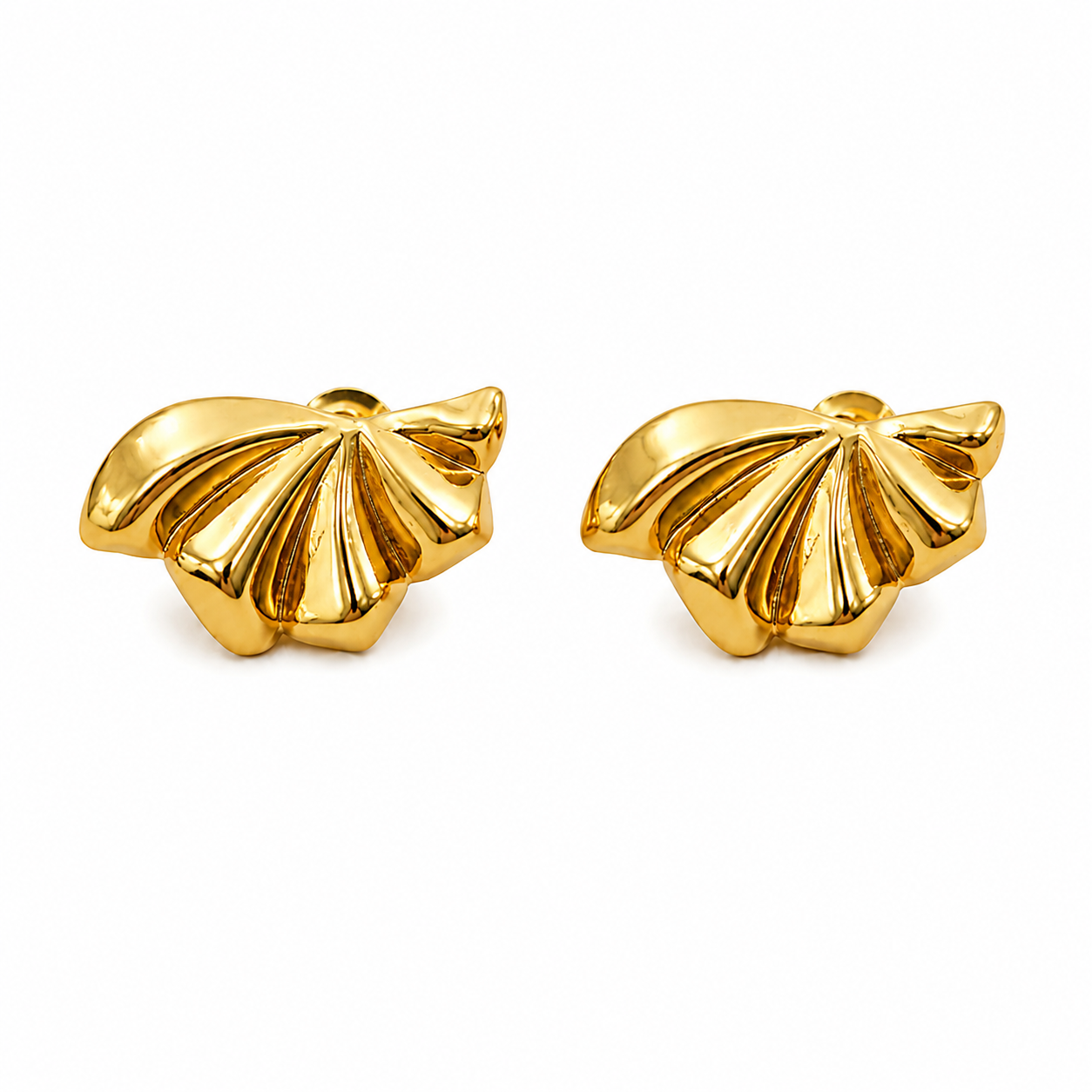 The Golden Shell Fan Earrings (52343)