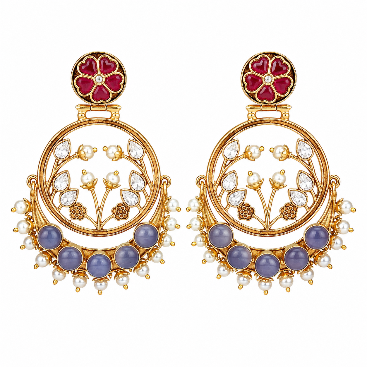Lavender Pearl Bloom Earrings (55632)