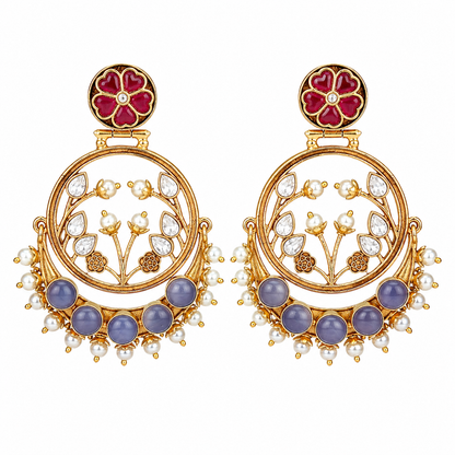 Lavender Pearl Bloom Earrings (55632)