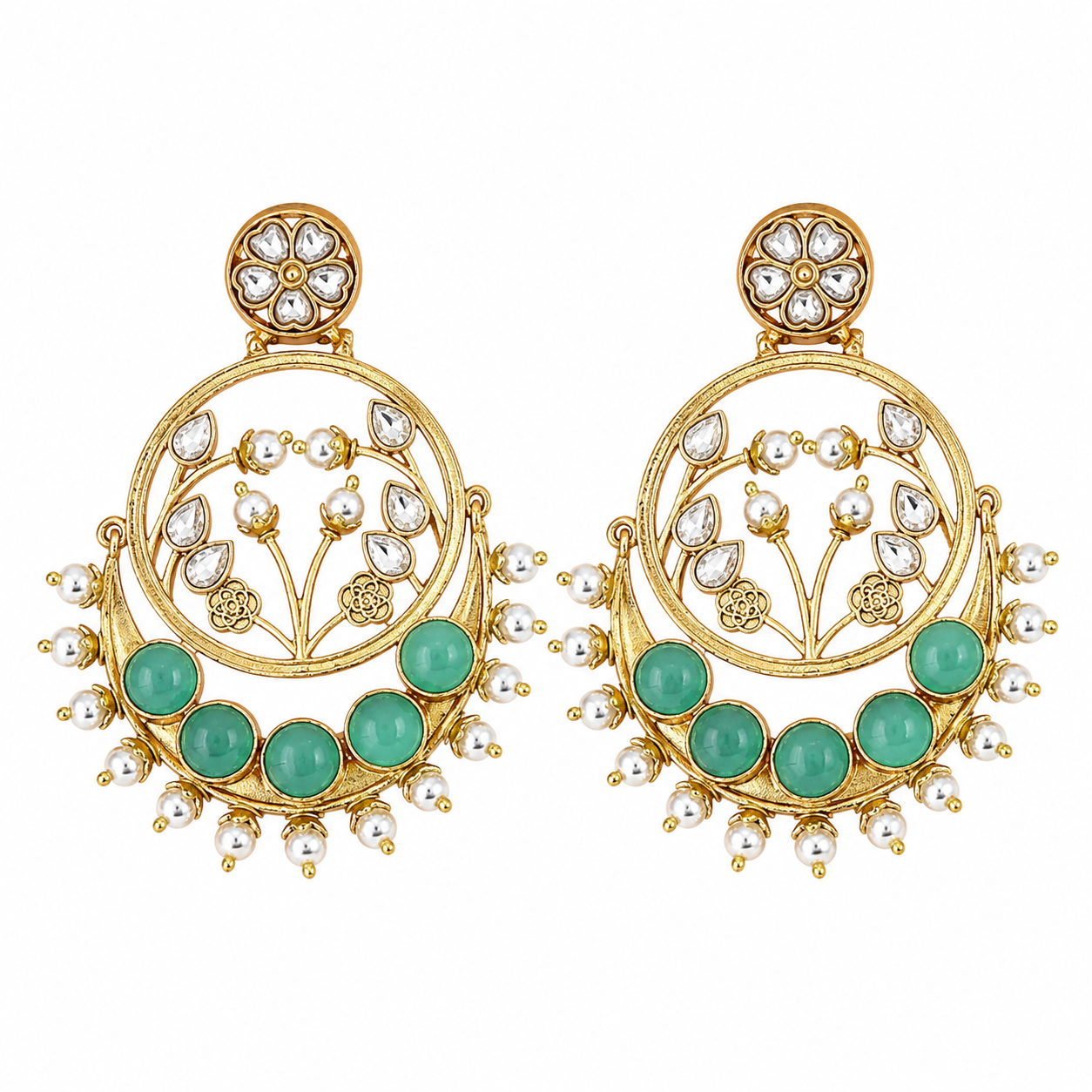 Celestial Mint Bloom Earrings (55632)