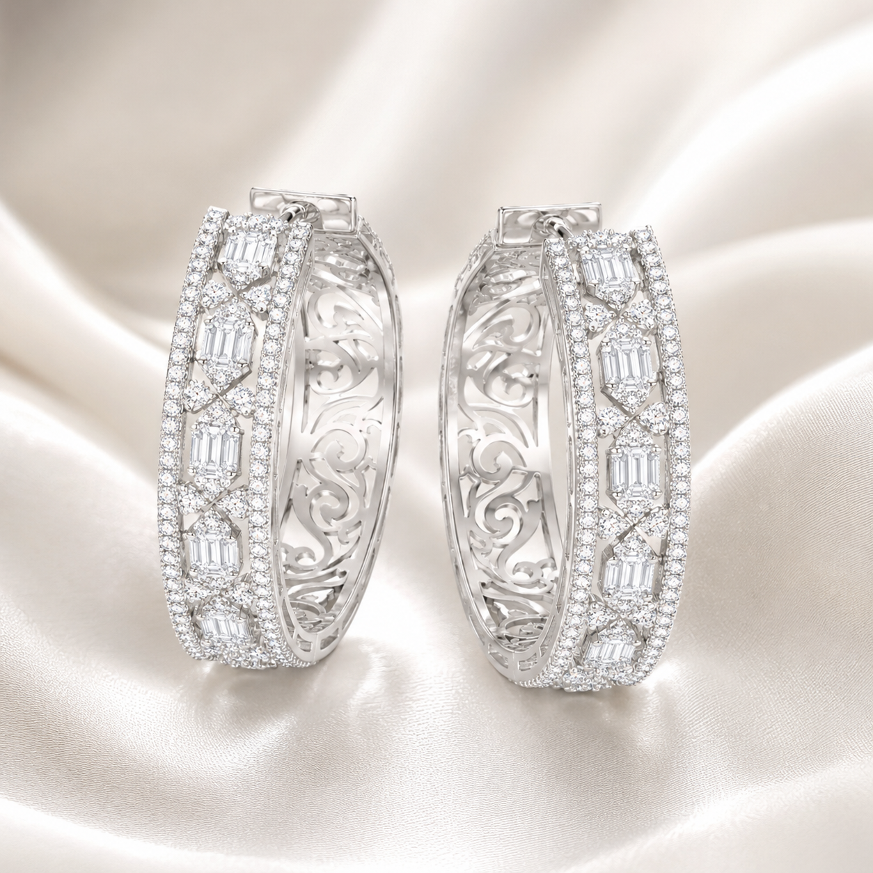 Crystal Veil Luxe Hoops