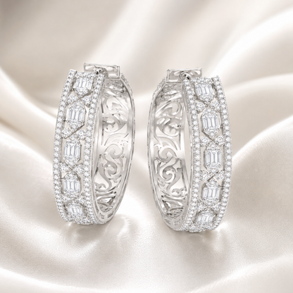 Crystal Veil Luxe Hoops