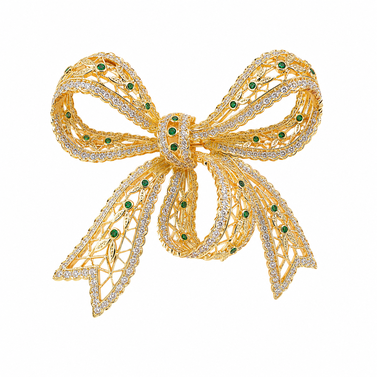 Emerald Grace Bow Brooch (52532)