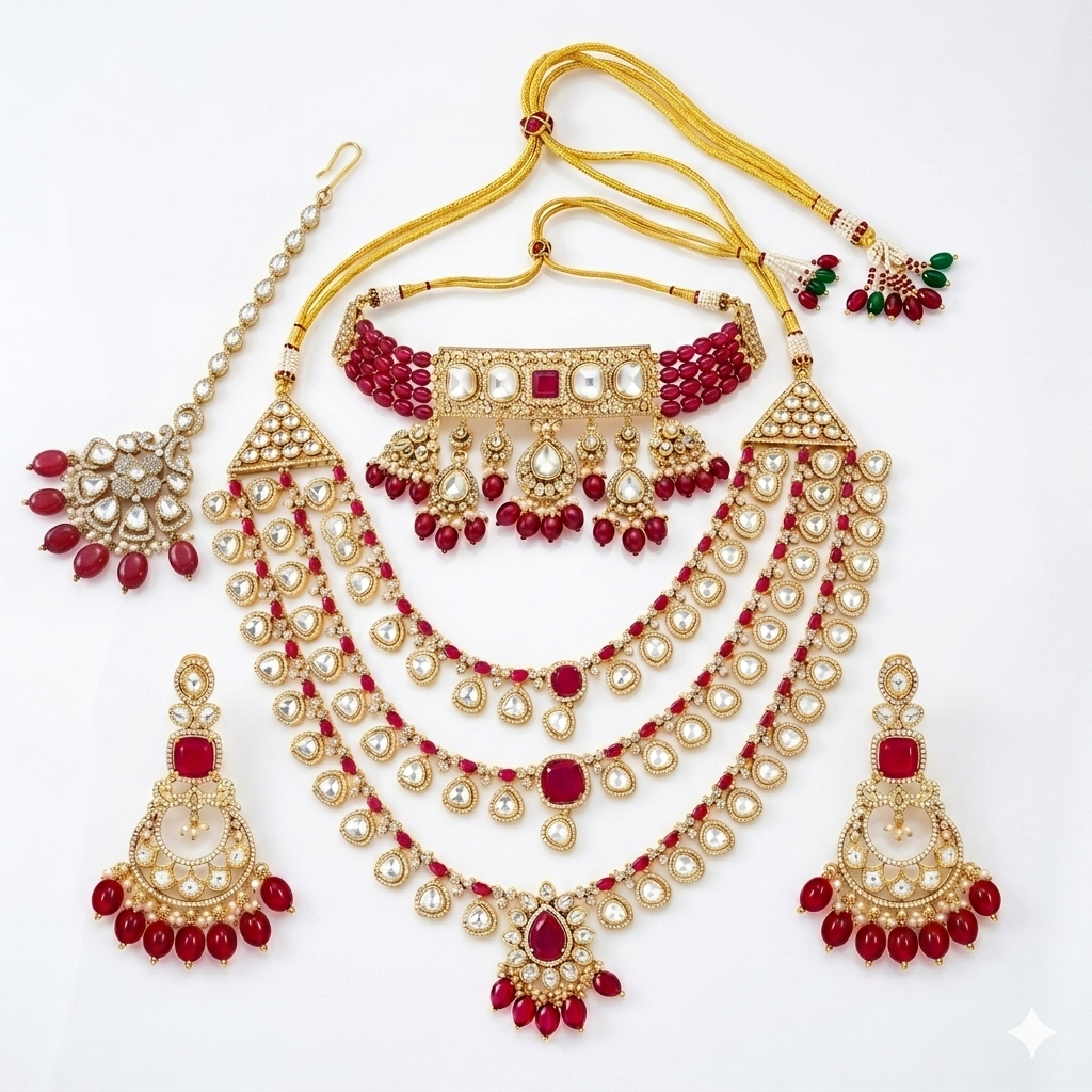 Imperial Ruby Majesty Bridal Set (44587)