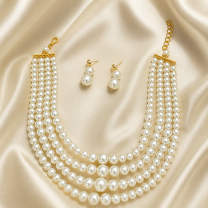 Pearl Cascade Royale Necklace Set
