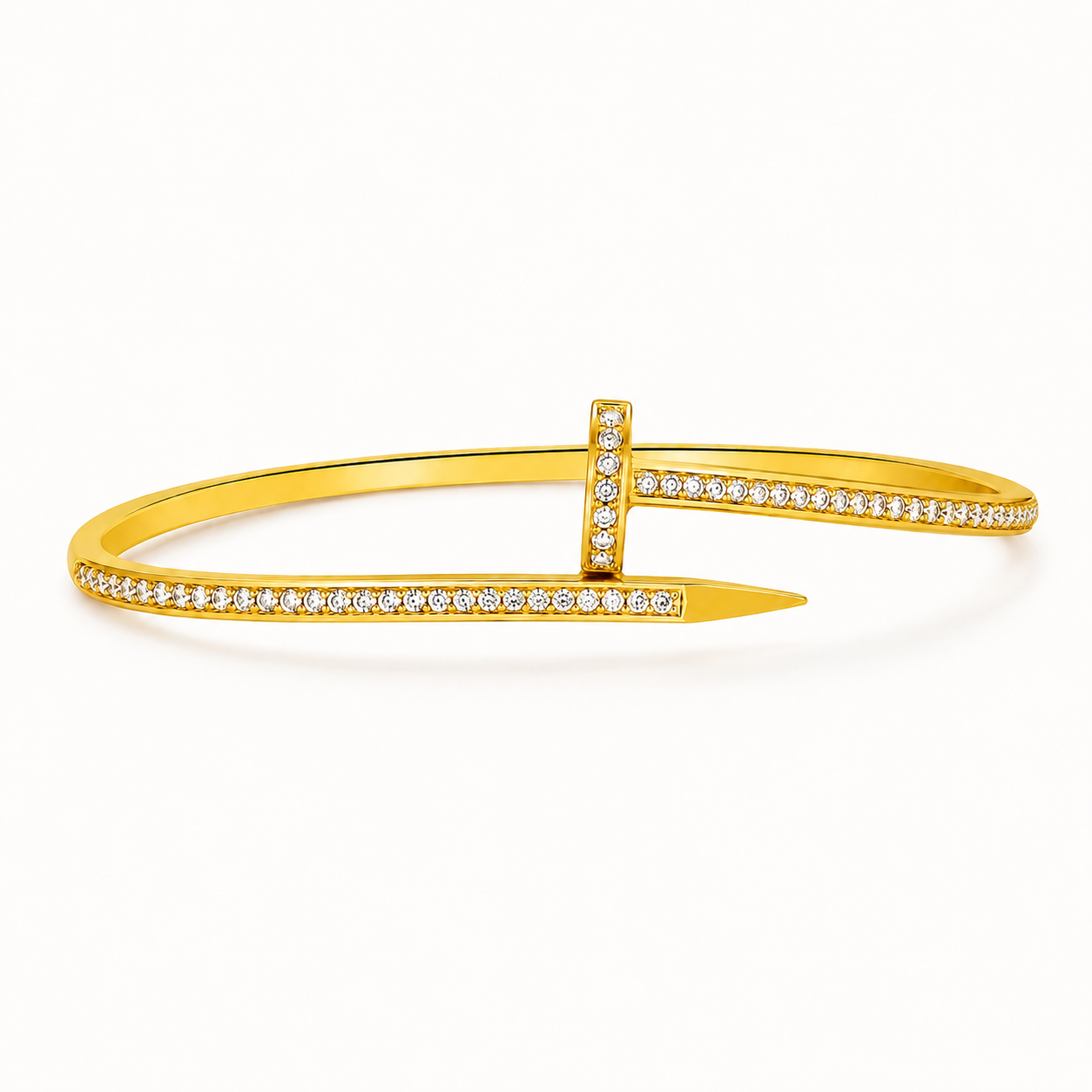 The Signature Nail Bangle (Gold Finish)
