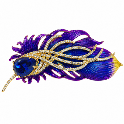 Royal Sapphire Feather Brooch (52534)
