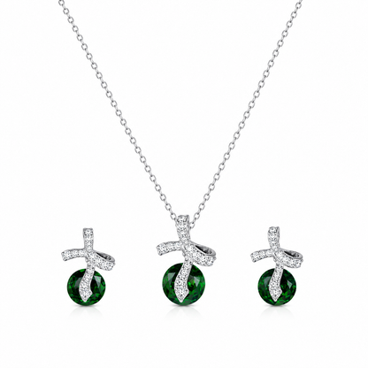 Emerald Bow Pendant Set (56512)